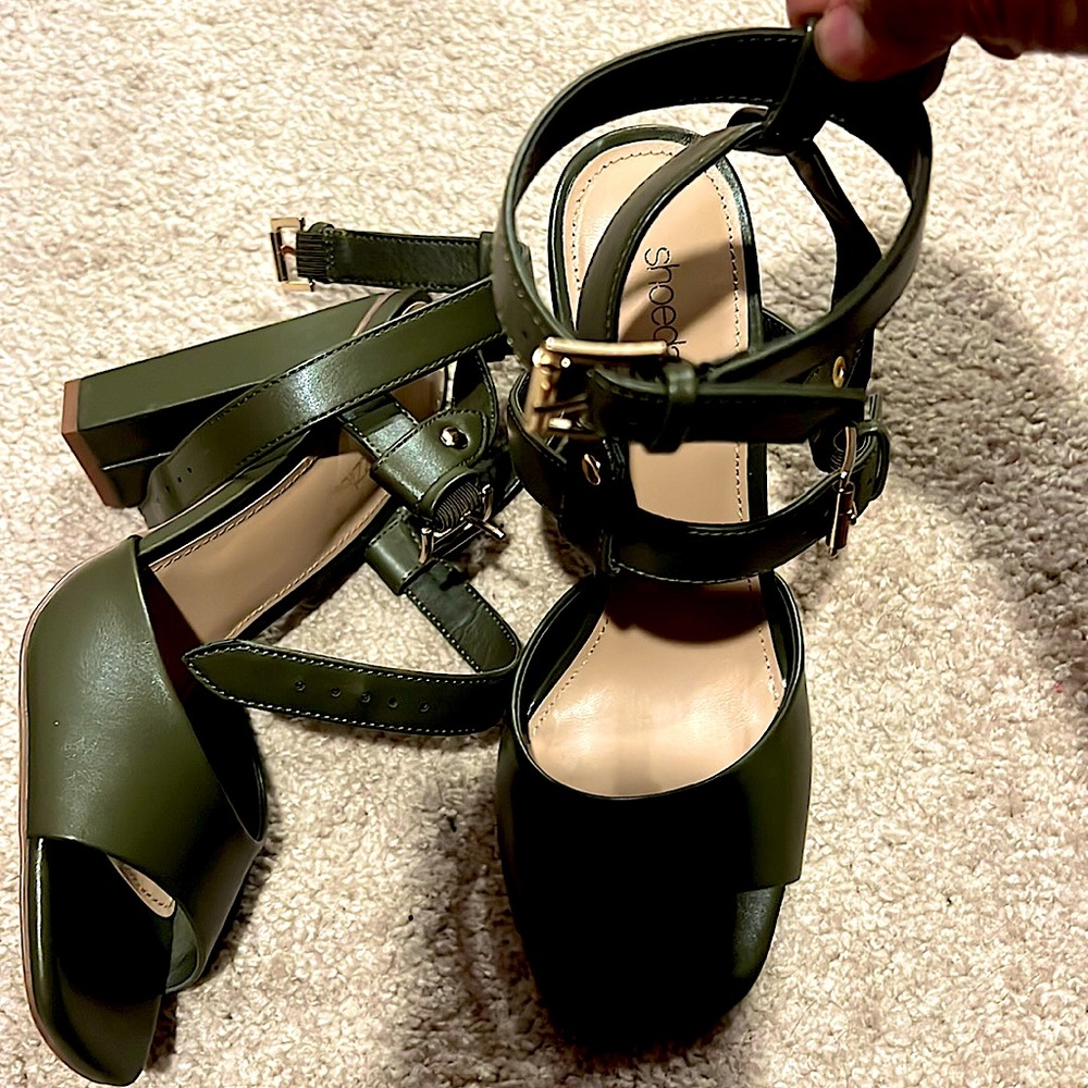 Sandals, with gold buckles, never worn!!!